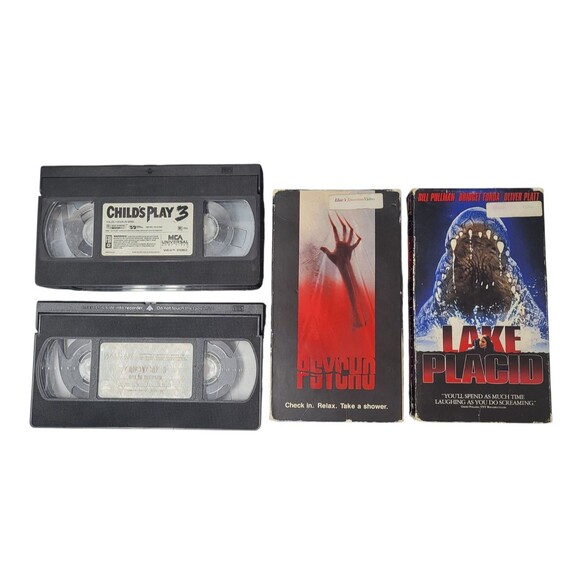 VHS Tape Lot of 4 Random Horror Movies Childs Play 3, Candyman 3, Psycho ....... - Picture 2 of 5